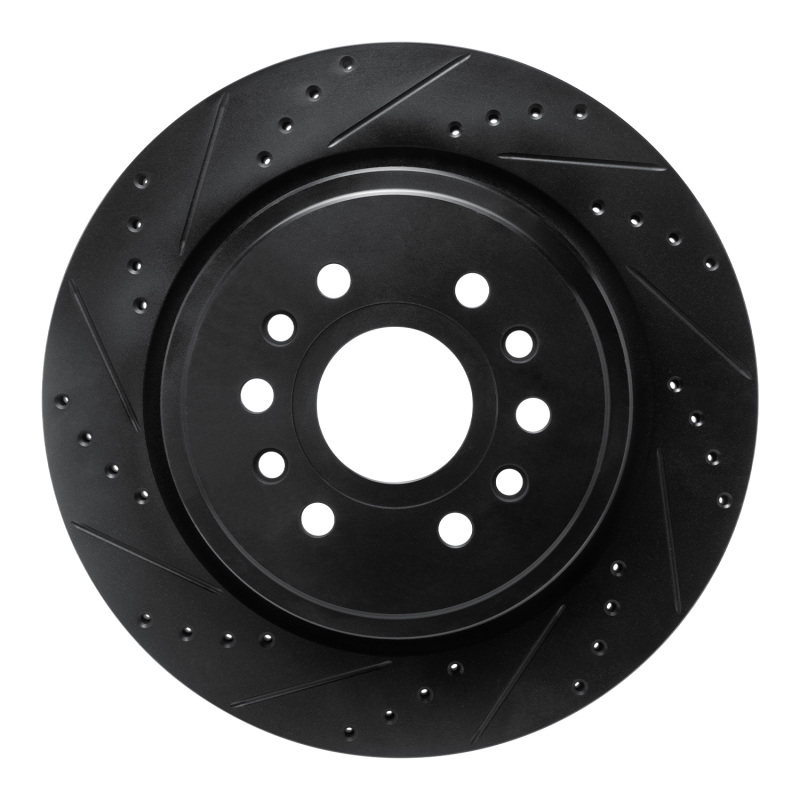 Jeep Wagoneer Brake Rotor (1) - Rear Left - R1 Concepts - Drilled & Slotted - Black - `21-`25